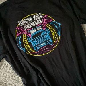 Brew Bus Brewing Brewery TShirt Unisex Neon Two Sided Large